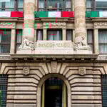 The entrance of the Bank of Mexico