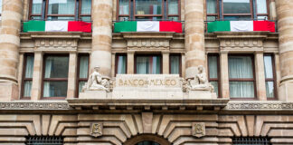 The entrance of the Bank of Mexico