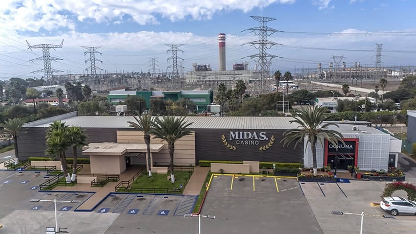 An aerial view of the Midas Casino in Rosarito, Baja California