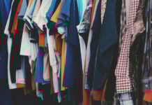 A rack of clothing, clothes