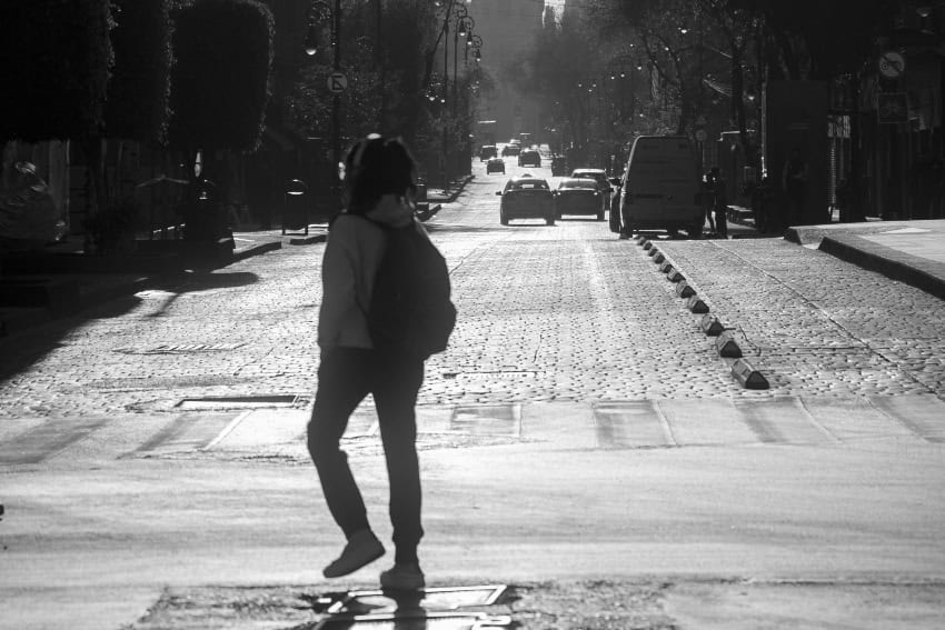 Young woman walking in Mexico