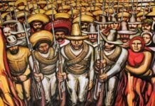 David Alfaro Siqueiros' "Del porfirismo a la Revolución"
