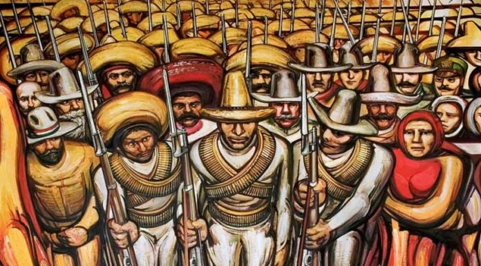 David Alfaro Siqueiros' "Del porfirismo a la Revolución"