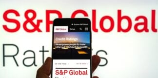 S and P Global Ratings displayed on mobile device