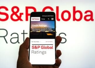 S and P Global Ratings displayed on mobile device
