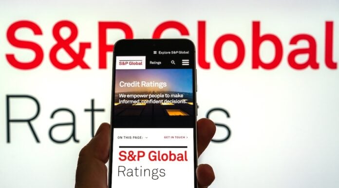 S and P Global Ratings displayed on mobile device