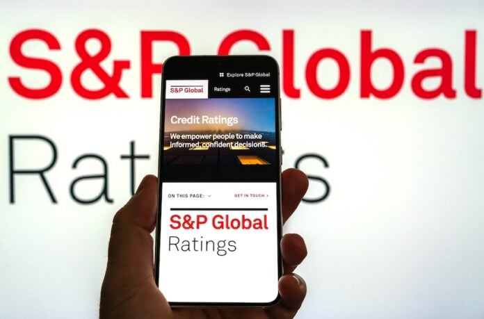 S and P Global Ratings displayed on mobile device