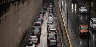 Mexico City, Mexico June 17 2025. Traffic on roads in the western part of Mexico City.