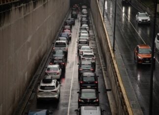 Mexico City, Mexico June 17 2025. Traffic on roads in the western part of Mexico City.