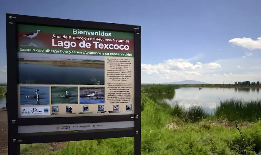 Lake Texcoco Ecological Park sign