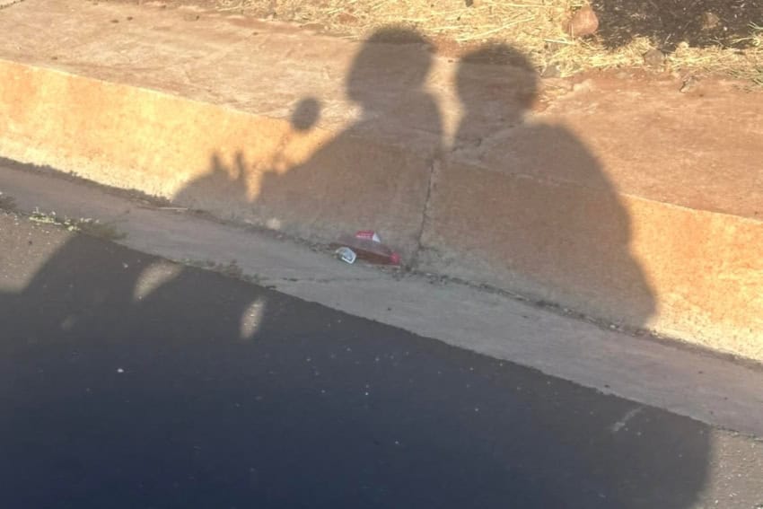 Shadow of motorcycle riders