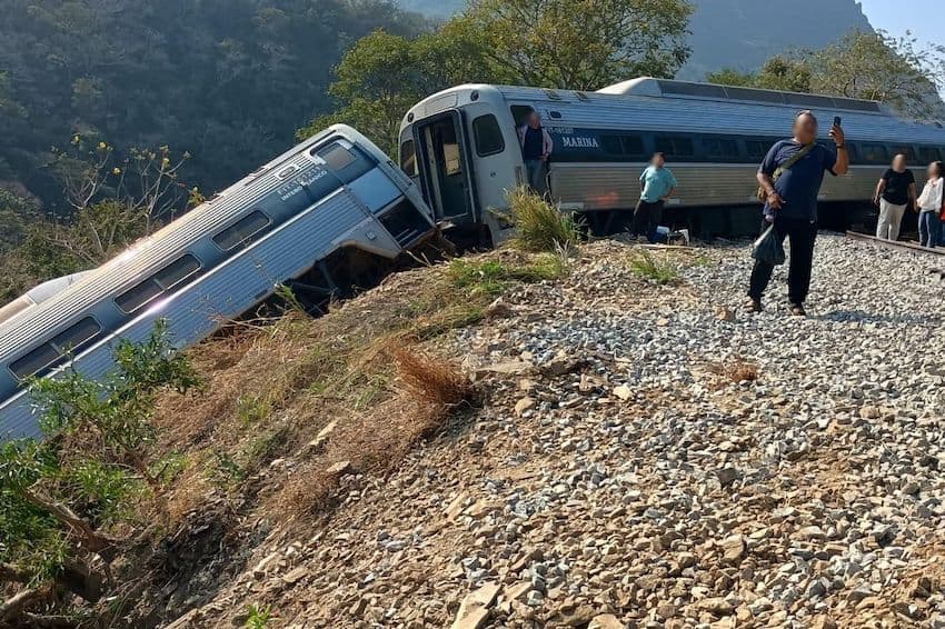 The derailment happened as the train rounded a curve on Sunday morning near Nizanda, Oaxaca.