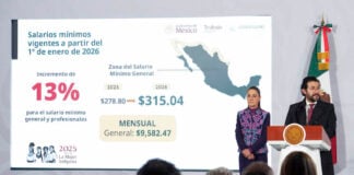 The monthly minimum wage in 2026 will rise to 9,582.47 pesos.