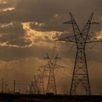 Power lines on a stormy day