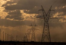 Power lines on a stormy day