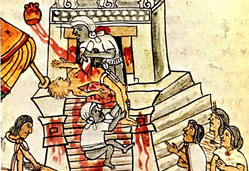 Mexica codex showing human sacrifice