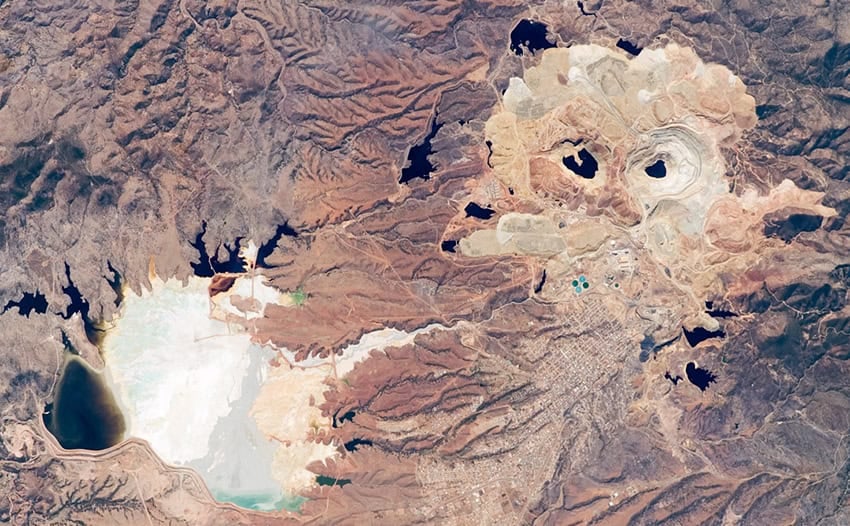 Satellite photo of the Buenavista copper mine in Cananea, Sonora