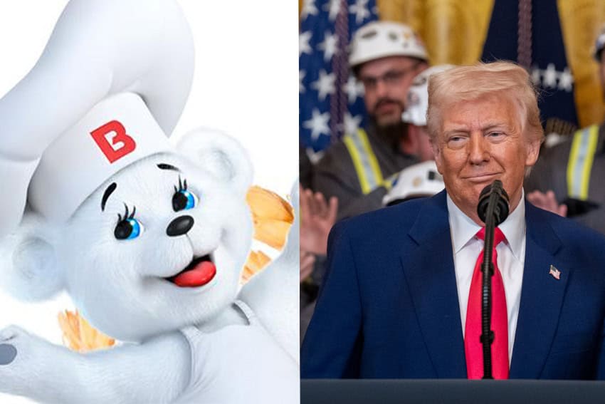 the Bimbo mascot and Trump