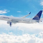 A Copa Airlines plane in the sky