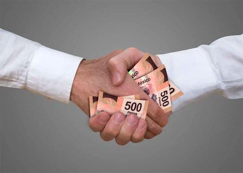 Bribe changing hands