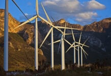 Wind turbines in the Santa Catarina Wind Park near Monterrey, Nuevo León