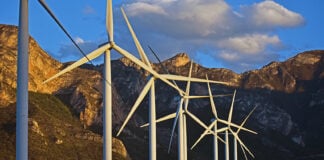 Wind turbines in the Santa Catarina Wind Park near Monterrey, Nuevo León