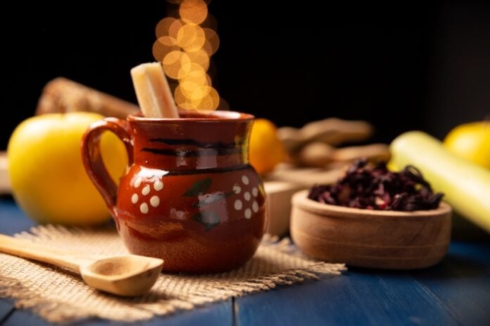 Ponche de Frutas. Christmas fruit punch is an infusion that is consumed in Mexico, traditionally during posadas and Christmas. Served in a clay cup called cantarito
