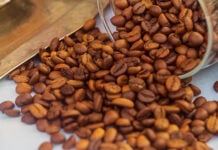 A pile of coffee beans