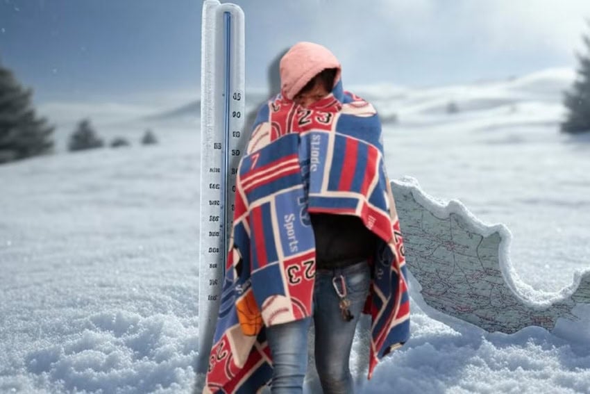 woman bundled up in copld weather