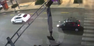 scene of parachutist landing