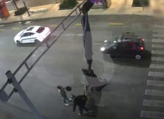 scene of parachutist landing