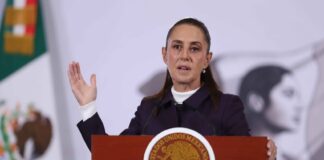 Sheinbaum during mañanera Jan. 14, 2026