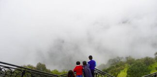 Tourists visiting Zacatlán, Puebla.