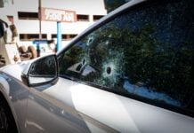 bullet hole fro assasination attempt in Culiacán