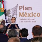 President Claudia Sheinbaum presenting Plan México on Jan. 13, 2025
