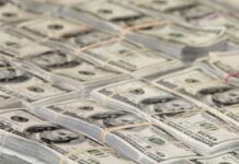 Stacks of dollar bills