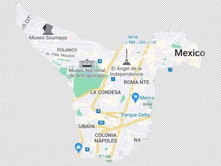 Foreigners map of Mexico City