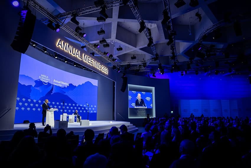 Canada PM Mark Carney on stage at Davos