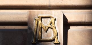 Bank of Mexico logo on a wall