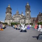 Nopalera en el Corazón exhibit in Mexico City's Zócalo
