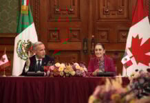 Mexican President Sheinbaum and Canadian Prime Minister Mark Carney