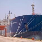 Blue Commander, an oil tanker at a Mexican port