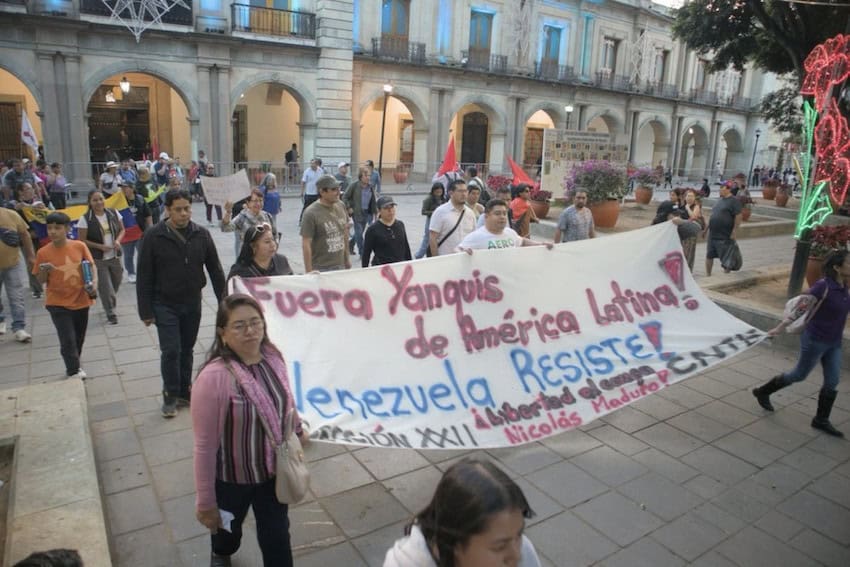 The approach by some Mexican protesters to the United States' intervention in Venezuela was off-putting to some members of the Venezuelan community in Mexico.