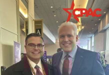 Leader of México Republicano Juan Iván Peña Nader poses for a photo with Matt Schlapp at last year's CPAC.