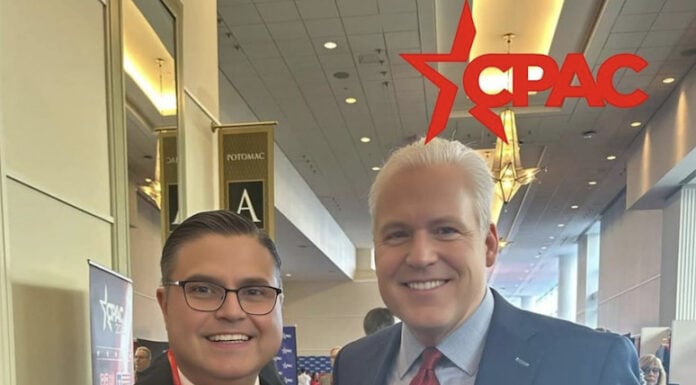 Leader of México Republicano Juan Iván Peña Nader poses for a photo with Matt Schlapp at last year's CPAC.
