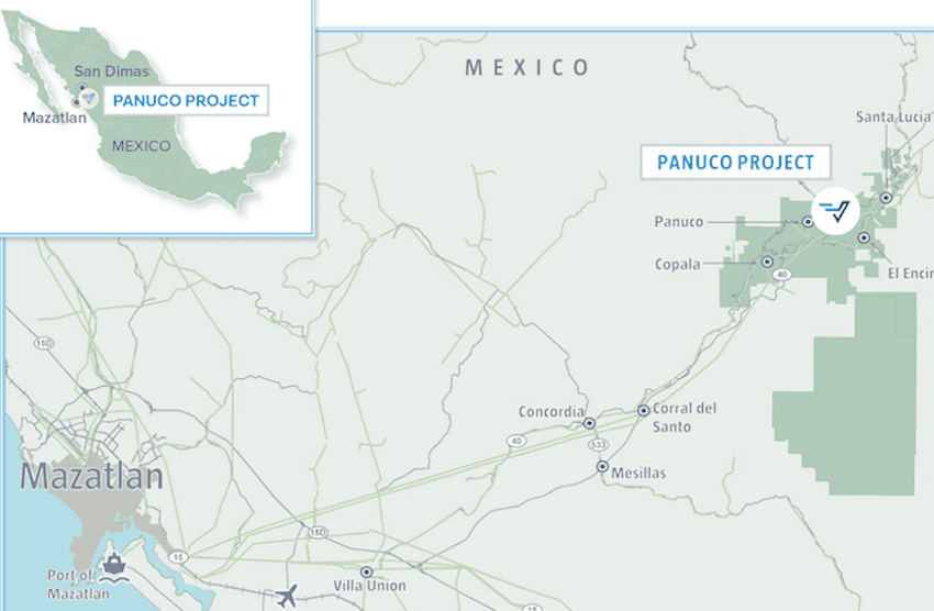 map of Panuco mining area
