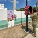 telephone booth in operation