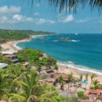 An aerial view of the Oaxacan coast in Mazunte