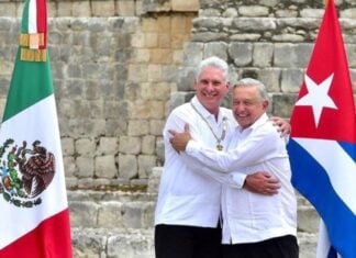 Andrés Manuel López Obrador welcomes Cuban President Miguel Díaz-Canel Bermúdez