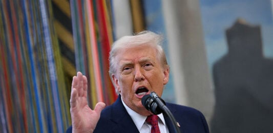 President Donald Trump Speaks During Mexican Border Defense Medal Presentation in the Oval Office of the White House, Washington, DC on December 15, 2025